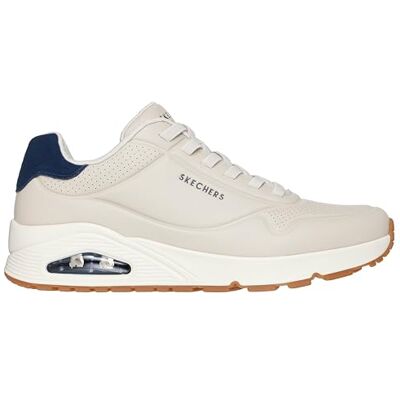 Skechers UNO Tailored Air Sneaker für Herren, natürliches Duraleather/blaues Wildleder, 40 EU Skechers UNO Tailored Air Sneaker für Herren, natürliches Duraleather/blaues Wildleder, 40 EU