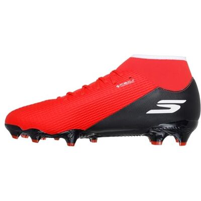 Skechers SKX_2 High Academy FG Herren-Fußballschuhe, leicht, gepolstert, Fußballschuh, roter Synthetik/schwarzer Rand, Größe 45 Skechers SKX_2 High Academy FG Herren-Fußballschuhe, leicht, gepolstert, Fußballschuh, roter Synthetik/schwarzer Rand, Größe 45
