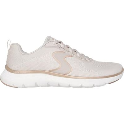 Skechers Damen Flex Appeal 5.0 Luxe Glow Sneaker, Natural Mesh/Gold Trim, 39 EU Skechers Damen Flex Appeal 5.0 Luxe Glow Sneaker, Natural Mesh/Gold Trim, 39 EU