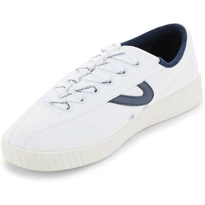 Tretorn Nyliteplus Canvas Sneaker Damen Schnürschuhe Casual Tennisschuhe Klassisch Vintage Stil, Weiß Marineblau, 38 EU Tretorn Nyliteplus Canvas Sneaker Damen Schnürschuhe Casual Tennisschuhe Klassisch Vintage Stil, Weiß Marineblau, 38 EU