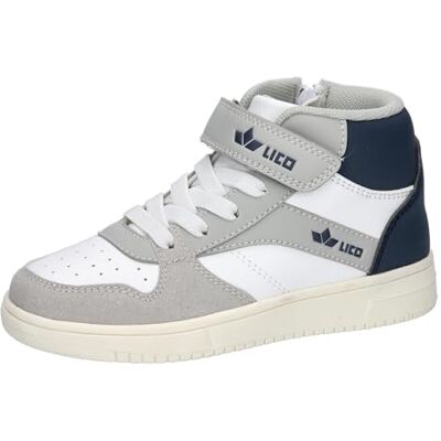 Lico Unisex Kinder Chad Vs High Sneaker, Weiss Grau Marine, 31 EU Lico Unisex Kinder Chad Vs High Sneaker, Weiss Grau Marine, 31 EU