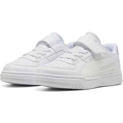 Puma CAVEN III Holo 2.0 AC+ PS Sneaker, Weiß-Rosy Outlook, Silber, 1 Kind aus Großbritannien Puma CAVEN III Holo 2.0 AC+ PS Sneaker, Weiß-Rosy Outlook, Silber, 1 Kind aus Großbritannien