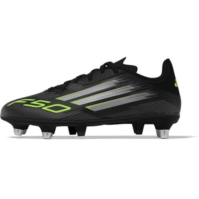 Adidas Unisex Kinder F50 League Soft Ground Football Boots Kids Fußballschuhe, core Black/Iron met./Lucid Lemon Adidas Unisex Kinder F50 League Soft Ground Football Boots Kids Fußballschuhe, core Black/Iron met./Lucid Lemon