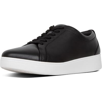 Fitflop Women's Rally Trainers Soft Leather Tennis Sneakers Comfortable, Lightweight with Natural Arch Support Black 5 UK Fitflop Women's Rally Trainers Soft Leather Tennis Sneakers Comfortable, Lightweight with Natural Arch Support Black 5 UK