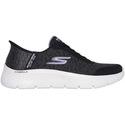 Skechers Go Walk Flex Kaylee Sneaker für Damen, Schwarzer Textil-Lavendelbesatz, 38 EU Skechers Go Walk Flex Kaylee Sneaker für Damen, Schwarzer Textil-Lavendelbesatz, 38 EU