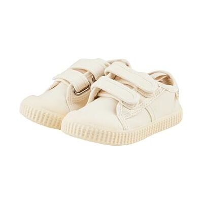 Sterntaler Sneaker Uni – Leichter Kinderschuh aus Baumwolle mit Klettverschluss, Logo und rutschfester Sohle – Natur, Größe 30 Sterntaler Sneaker Uni – Leichter Kinderschuh aus Baumwolle mit Klettverschluss, Logo und rutschfester Sohle – Natur, Größe 30