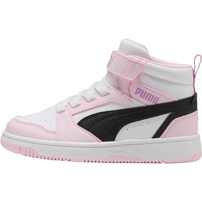 Puma Rebound V6 MID AC+ PS Sneaker, White Black-Pearl Pink, 45.5 EU Child, Weiß Schwarz Perle Rosa, 30 EU Puma Rebound V6 MID AC+ PS Sneaker, White Black-Pearl Pink, 45.5 EU Child, Weiß Schwarz Perle Rosa, 30 EU