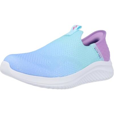 Skechers Mädchen Ultra Flex 3.0 Color Boost Slip-InTurnschuhe, Light Blue Knit/Lavender Trim, 27 EU Skechers Mädchen Ultra Flex 3.0 Color Boost Slip-InTurnschuhe, Light Blue Knit/Lavender Trim, 27 EU