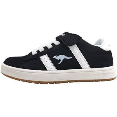 KangaROOS K-CA Miles EV Sneaker, Jet Black/White, 35 EU KangaROOS K-CA Miles EV Sneaker, Jet Black/White, 35 EU
