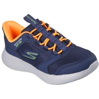 Skechers Jungen Go Run 400 V2 Turbo-Brisk Slip-InTurnschuhe, Navy Synthetic / Textile / Orange & Lime Trim, 27.5 EU Skechers Jungen Go Run 400 V2 Turbo-Brisk Slip-InTurnschuhe, Navy Synthetic / Textile / Orange & Lime Trim, 27.5 EU