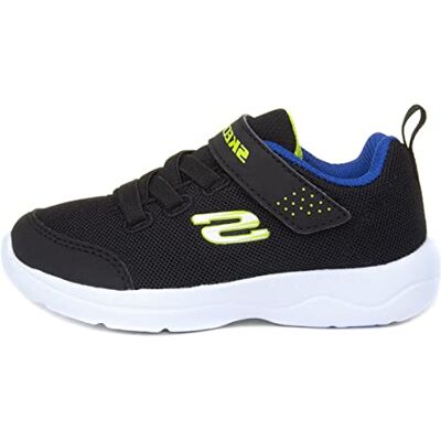 Skechers Jungen Skech-stepz 2.0 Mini Wanderer Sneaker, Black Textile Synthetic Blue Lime Trim, 25 EU Skechers Jungen Skech-stepz 2.0 Mini Wanderer Sneaker, Black Textile Synthetic Blue Lime Trim, 25 EU