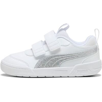 Puma Mädchen Multiflex 2 Glitz Fs V Ps Sneaker, White Silver, 33 EU Puma Mädchen Multiflex 2 Glitz Fs V Ps Sneaker, White Silver, 33 EU