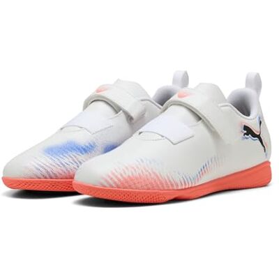 Puma Future 8 Play V It Jr Fußballschuh für Kinder, Unisex, Weiß, Schwarz, leuchtendes Rot, 31 EU Puma Future 8 Play V It Jr Fußballschuh für Kinder, Unisex, Weiß, Schwarz, leuchtendes Rot, 31 EU