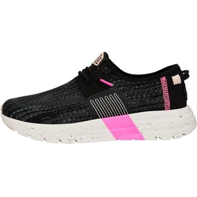 HEYDUDE Sirocco Sport Stripe Sneaker Damen Sneakers mit Easy-on Lace System, Black, 38 HEYDUDE Sirocco Sport Stripe Sneaker Damen Sneakers mit Easy-on Lace System, Black, 38