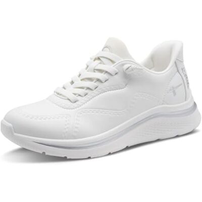 Tamaris Comfort Damen Step IN Sneaker flach zum Schlupfen Sportlich, Weiß (White), 38 EU Tamaris Comfort Damen Step IN Sneaker flach zum Schlupfen Sportlich, Weiß (White), 38 EU