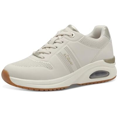 s.Oliver Damen Sneaker flach mit Schnürsenkeln Sportlich, Beige (Cream), 41 EU s.Oliver Damen Sneaker flach mit Schnürsenkeln Sportlich, Beige (Cream), 41 EU