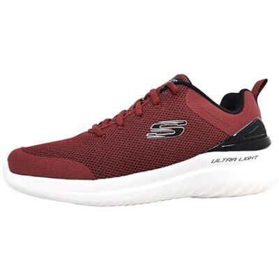 Skechers Herren Bounder 2.0 NASHER Sneaker, Burgundy Mesh/Black Trim, 40 EU Skechers Herren Bounder 2.0 NASHER Sneaker, Burgundy Mesh/Black Trim, 40 EU