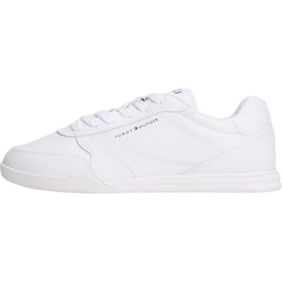 Tommy Hilfiger Herren Runner Sneaker Cup Leather Low Top, Weiß (White), 41 Tommy Hilfiger Herren Runner Sneaker Cup Leather Low Top, Weiß (White), 41
