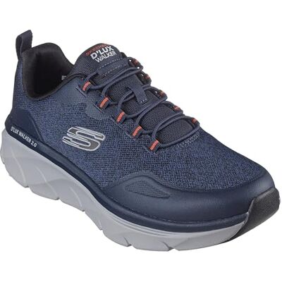 Skechers Herren D'Lux Walker 2.0 Steadyway Sneaker, Navy Mesh/Synthetic/Orange Trim, 45 EU Skechers Herren D'Lux Walker 2.0 Steadyway Sneaker, Navy Mesh/Synthetic/Orange Trim, 45 EU