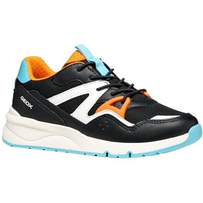 Geox JUNIOR J ROONER Boy Sneakers Black/ORANGE 35_EU Geox JUNIOR J ROONER Boy Sneakers Black/ORANGE 35_EU