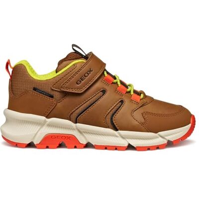 Geox JUNIOR J FLEXYPER Plus Boy B ABX Sneakers Brown/ORANGE 38_EU Geox JUNIOR J FLEXYPER Plus Boy B ABX Sneakers Brown/ORANGE 38_EU