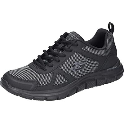 Skechers Herren Track Bucolo Sneakers, Black Leather Mesh Trim, 47.5 EU Skechers Herren Track Bucolo Sneakers, Black Leather Mesh Trim, 47.5 EU