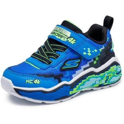 Skechers Baby Jungen Mega Scene Turnschuhe, Blue Textile/Blue Synthetic/Black & Lime Tr, 21 EU Skechers Baby Jungen Mega Scene Turnschuhe, Blue Textile/Blue Synthetic/Black & Lime Tr, 21 EU