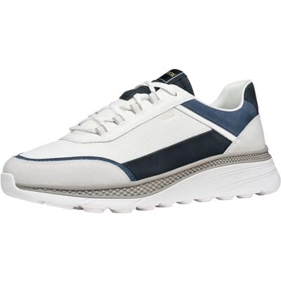 Geox Herren U SPHERICA ACTIF X1 Sneaker, White/Navy, 45 EU Geox Herren U SPHERICA ACTIF X1 Sneaker, White/Navy, 45 EU