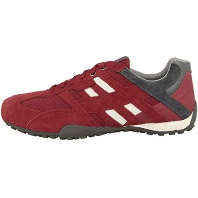 Geox Herren Uomo Snake Sneakers, Red Grey, 40 EU Geox Herren Uomo Snake Sneakers, Red Grey, 40 EU