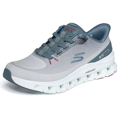Skechers Herren Arch Fit Glide-Step Pro Slip-InTurnschuhe, Light Gray Knit/Blue Pu, 41 EU Skechers Herren Arch Fit Glide-Step Pro Slip-InTurnschuhe, Light Gray Knit/Blue Pu, 41 EU