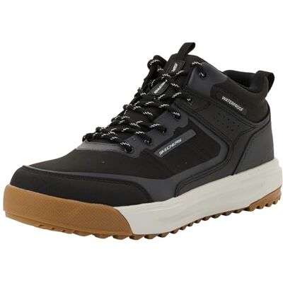 Skechers Herren Urban Street Hiker Sneaker, Black Leather Textile Trim, 41 EU Skechers Herren Urban Street Hiker Sneaker, Black Leather Textile Trim, 41 EU