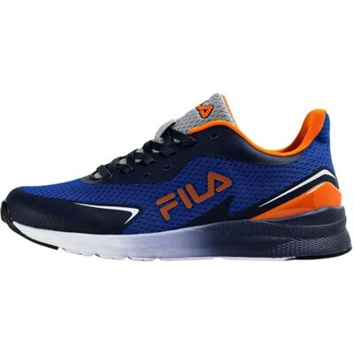 FILA Kinder Unisex Sneaker Crusher im Retro Running Stil, Blau (Surf the Web-Scarlet Ibis), 37 FILA Kinder Unisex Sneaker Crusher im Retro Running Stil, Blau (Surf the Web-Scarlet Ibis), 37