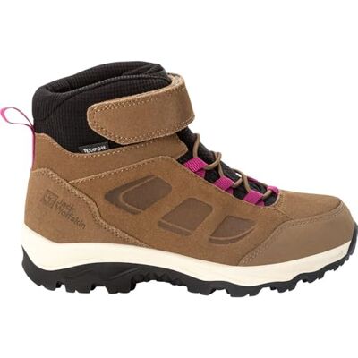 Jack Wolfskin Unisex Kinder Vojo Lt Texapore Mid K, Brown / Pink, 34 EU Jack Wolfskin Unisex Kinder Vojo Lt Texapore Mid K, Brown / Pink, 34 EU