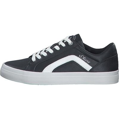 s.Oliver Herren Sneaker flach aus Kunstleder Freizeit, Schwarz (Black), 44 EU s.Oliver Herren Sneaker flach aus Kunstleder Freizeit, Schwarz (Black), 44 EU