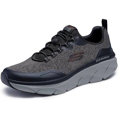 Skechers Herren D'lux Walker 2.0 Steadyway Sneaker, Black Mesh/Synthetic/Charcoal Trim, 45 EU Skechers Herren D'lux Walker 2.0 Steadyway Sneaker, Black Mesh/Synthetic/Charcoal Trim, 45 EU