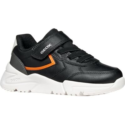 Geox JUNIOR J Loftus Boy Sneakers Black/ORANGE 28_EU Geox JUNIOR J Loftus Boy Sneakers Black/ORANGE 28_EU