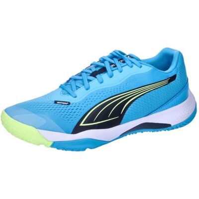 Puma Unisex Adults SOLARSTRIKE III Indoor Court Shoe, Luminous Blue-Club Navy-Fizzy Apple, 37 EU Puma Unisex Adults SOLARSTRIKE III Indoor Court Shoe, Luminous Blue-Club Navy-Fizzy Apple, 37 EU