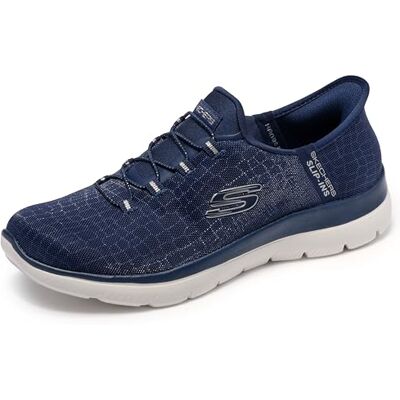 Skechers Damen Summits Classy Night Turnschuhe, Navy Mesh/Silver Trim, 38 EU Skechers Damen Summits Classy Night Turnschuhe, Navy Mesh/Silver Trim, 38 EU