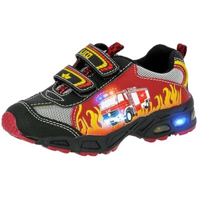 Lico Jungen Hot V Blinky Sneaker, Rot Schwarz Gelb, 33 EU Lico Jungen Hot V Blinky Sneaker, Rot Schwarz Gelb, 33 EU