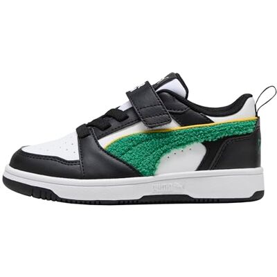 Puma Rebound V6 LO SUPER AC+ PS Sneaker, White-Archive Green Black, 30.5 EU Puma Rebound V6 LO SUPER AC+ PS Sneaker, White-Archive Green Black, 30.5 EU