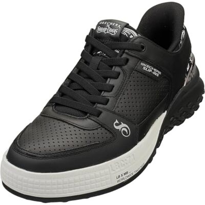 Skechers Snoop Sizzle Toke Slip-In-Sneaker für Herren, Schwarzes Leder, 44 EU Skechers Snoop Sizzle Toke Slip-In-Sneaker für Herren, Schwarzes Leder, 44 EU