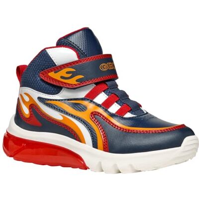 Geox J CIBERDRON Boy C Sneaker, Navy/RED, 38 EU Geox J CIBERDRON Boy C Sneaker, Navy/RED, 38 EU