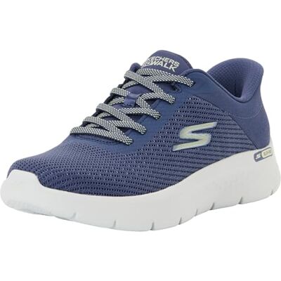 Skechers Damen Go Walk Flex Carla Turnschuhe, Blue Textile/Green Trim, 39 EU Skechers Damen Go Walk Flex Carla Turnschuhe, Blue Textile/Green Trim, 39 EU