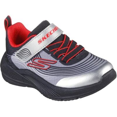 Skechers Microspec Jungen Advance Sneaker, Schwarz Anthrazit Textil Silber Synthetik, 7 UK Child Skechers Microspec Jungen Advance Sneaker, Schwarz Anthrazit Textil Silber Synthetik, 7 UK Child