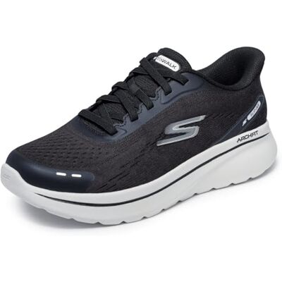 Skechers Go Walk Arch Fit N-Joy Nobend Sneaker für Herren, Schwarzer, weißer Rand, 42.5 EU Skechers Go Walk Arch Fit N-Joy Nobend Sneaker für Herren, Schwarzer, weißer Rand, 42.5 EU