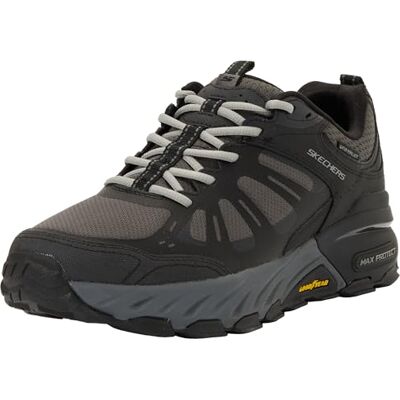 Skechers Herren Max Protect Sherwood Ridge Sneaker, Black Leather/Synthetic/Charcoal Trim, 45 EU Skechers Herren Max Protect Sherwood Ridge Sneaker, Black Leather/Synthetic/Charcoal Trim, 45 EU