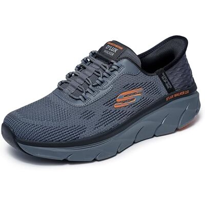 Skechers Herren D'lux Walker 2.0 Rezinate Hands Free Slip-in Sneaker, Charcoal/Orange, 42.5 EU X-Weit Skechers Herren D'lux Walker 2.0 Rezinate Hands Free Slip-in Sneaker, Charcoal/Orange, 42.5 EU X-Weit
