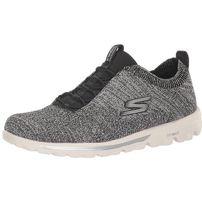 Skechers Women's GO Walk Travel-Radiant Moon Sneaker, Black/White, 7 Skechers Women's GO Walk Travel-Radiant Moon Sneaker, Black/White, 7