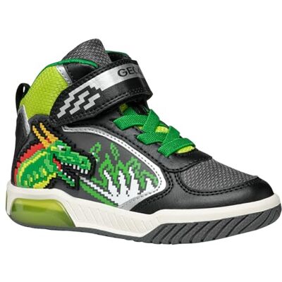 Geox Junior J Inek Boy Sneakers Black, Lime 28 EU Geox Junior J Inek Boy Sneakers Black, Lime 28 EU