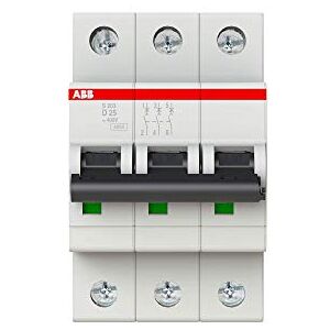 ABB INDIA Solutions & Services ABB S203-D25 Miniatur-Leitungsschutzschalter, 3-polig, Typ D, 6/10 kA Schaltleistung, 25 A Strom (2CDS253001R0251), mehrfarbig ABB INDIA Solutions & Services ABB S203-D25 Miniatur-Leitungsschutzschalter, 3-polig, Typ D, 6/10 kA Schaltleistung, 25 A Strom (2CDS253001R0251), mehrfarbig